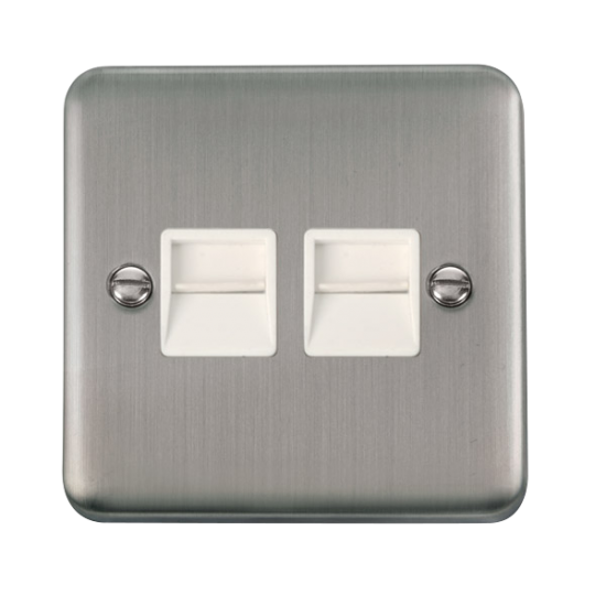 DPSS121WH Deco Plus Twin Telephone Outlet - Master