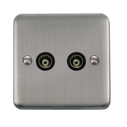 DPSS159BK Deco Plus Twin Isolated Coaxial Outlet