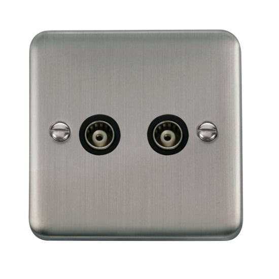 DPSS159BK Deco Plus Twin Isolated Coaxial Outlet