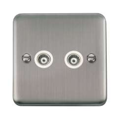 DPSS159WH Deco Plus Twin Isolated Coaxial Outlet