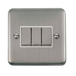DPSS413WH Deco Plus 10AX Ingot 3 Gang 2 Way Plate