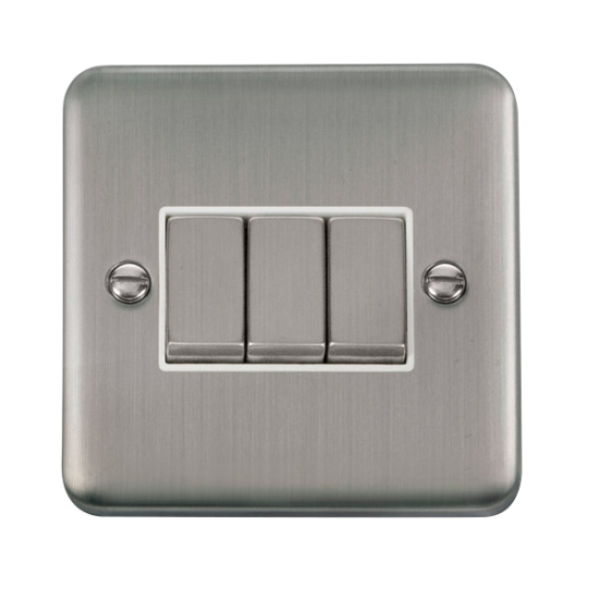 DPSS413WH Deco Plus 10AX Ingot 3 Gang 2 Way Plate
