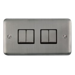 DPSS414BK Deco Plus 10AX Ingot 4 Gang 2 Way Plate