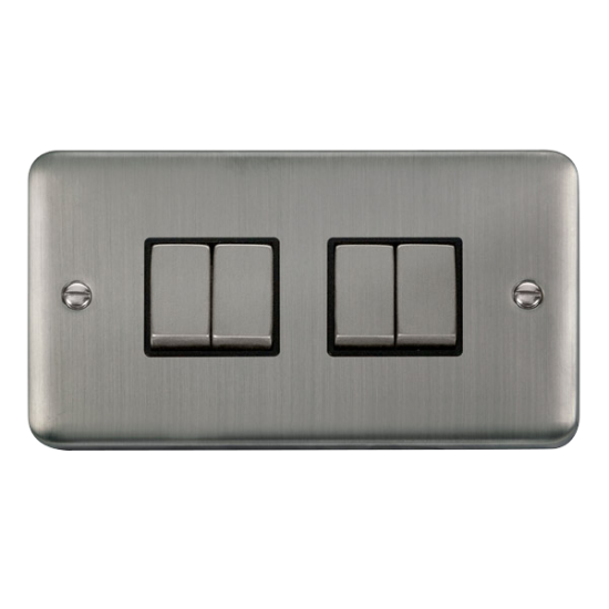 DPSS414BK Deco Plus 10AX Ingot 4 Gang 2 Way Plate