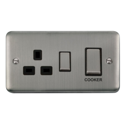DPSS504BK Deco Plus 45A Ingot 2 Gang DP Switch Wit