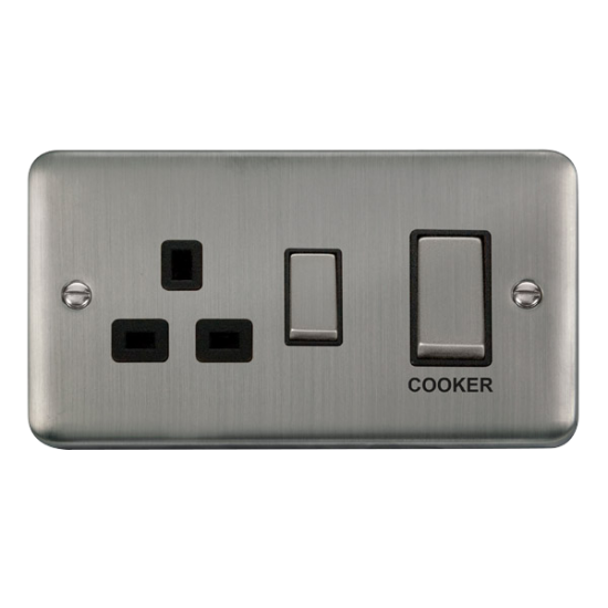 DPSS504BK Deco Plus 45A Ingot 2 Gang DP Switch Wit