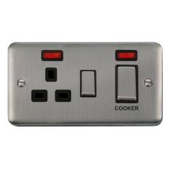 DPSS505BK Deco Plus 45A Ingot 2 Gang DP Switch Wit