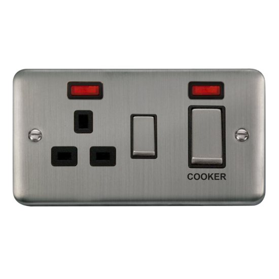 DPSS505BK Deco Plus 45A Ingot 2 Gang DP Switch Wit