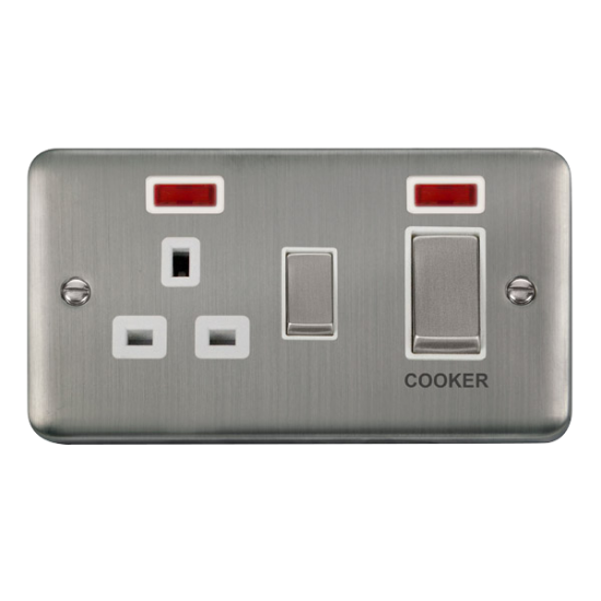 DPSS505WH Deco Plus 45A Ingot 2 Gang DP Switch Wit