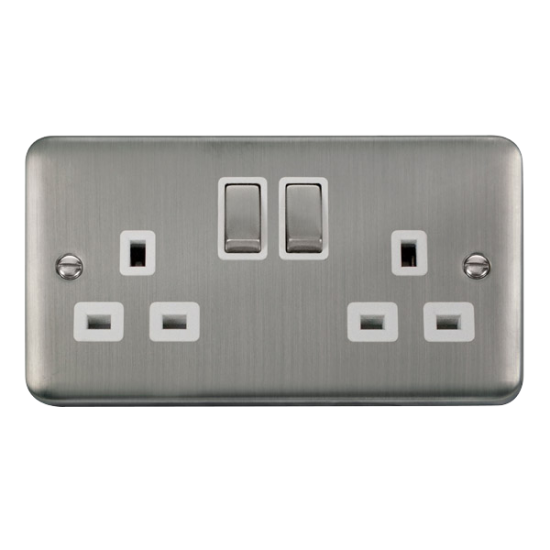 DPSS536WH Deco Plus 13A Ingot 2 Gang DP Switched S