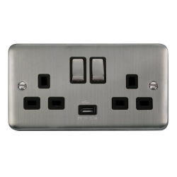 DPSS570BK Deco Plus 13A Ingot 2 Gang Switched Sock