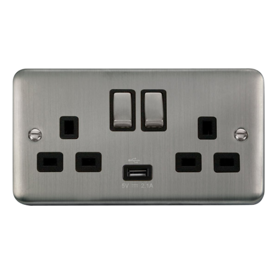 DPSS570BK Deco Plus 13A Ingot 2 Gang Switched Sock