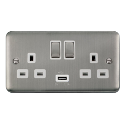 DPSS570WH Deco Plus 13A Ingot 2 Gang Switched Sock