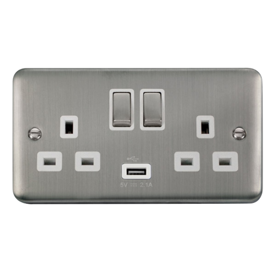 DPSS570WH Deco Plus 13A Ingot 2 Gang Switched Sock