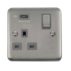 DPSS571UGY Deco Plus 13A Ingot 1 Gang Switched Soc