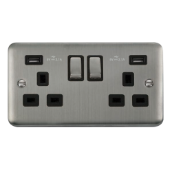 DPSS580BK Deco Plus 13A Ingot 2 Gang Switched Sock