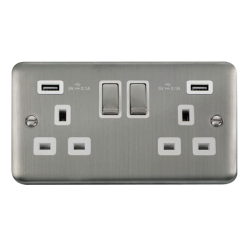 DPSS580WH Deco Plus 13A Ingot 2 Gang Switched Sock