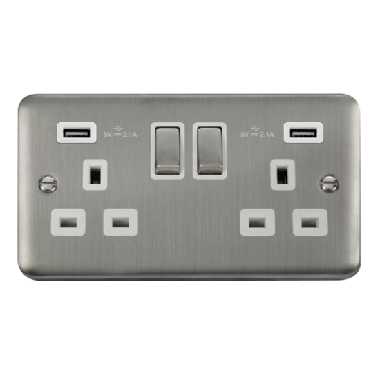 DPSS580WH Deco Plus 13A Ingot 2 Gang Switched Sock