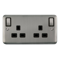 DPSS836BK Deco Plus DECO+ 13A 2GANG OUTBOARD SW SK