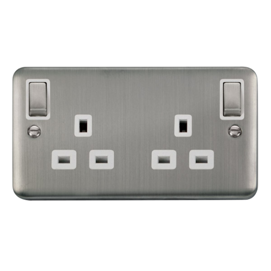 DPSS836WH Deco Plus DECO+ 13A 2GANG OUTBOARD SW SK