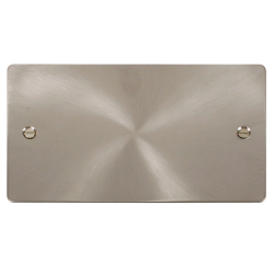 Scolmore Click Define Flat plate FPBS061 2 Gang Blank Plate Brushed Steel