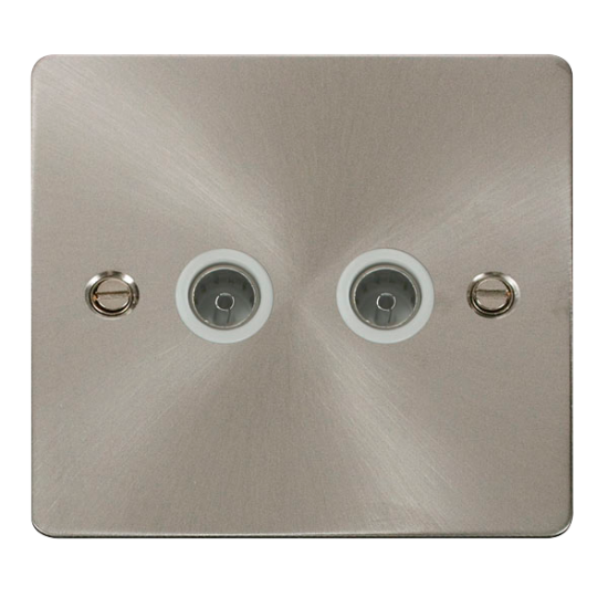 Scolmore Click Define FPBS066WH  2 Gang Coaxial So