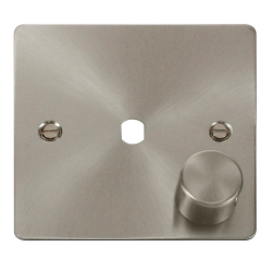 Scolmore Click Define Flat plate FPBS140PL 1 Gang Unfurnished Dimmer Plate & Knob (650W Max) - 1 Aperture Brushed Steel