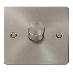 Scolmore Click Define Flat plate FPBS161 1 Gang 2 Way 100W Dimmer Switch Brushed Steel