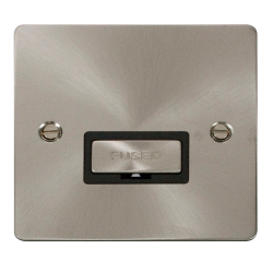 Scolmore Click Define Flat plate FPBS750BK 13A Fused Connection Unit Brushed Steel Black insert