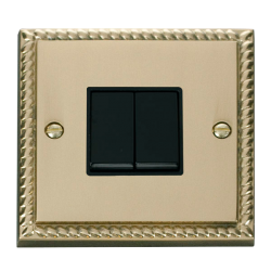 Scolmore GCBR012BK Deco 2 Gang 2 Way 10AX Switch - Black