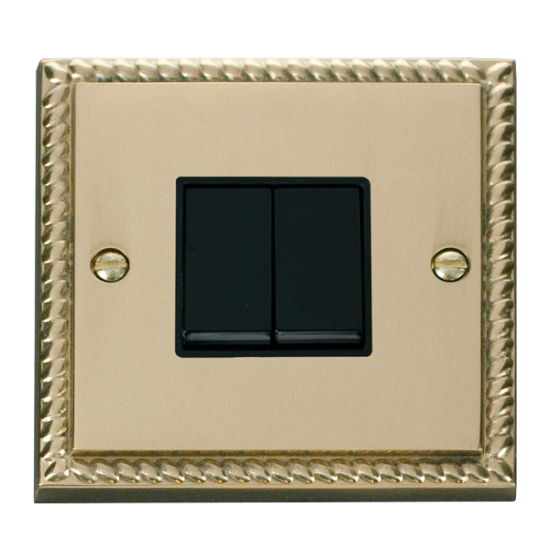 Scolmore GCBR012BK Deco 2 Gang 2 Way 10AX Switch - Black