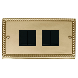 GCBR019BK Deco 4 Gang 2 Way 10AX Switch - Black