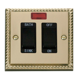 GCBR024BK Deco 20A DP Sink/Bath Switch - Black