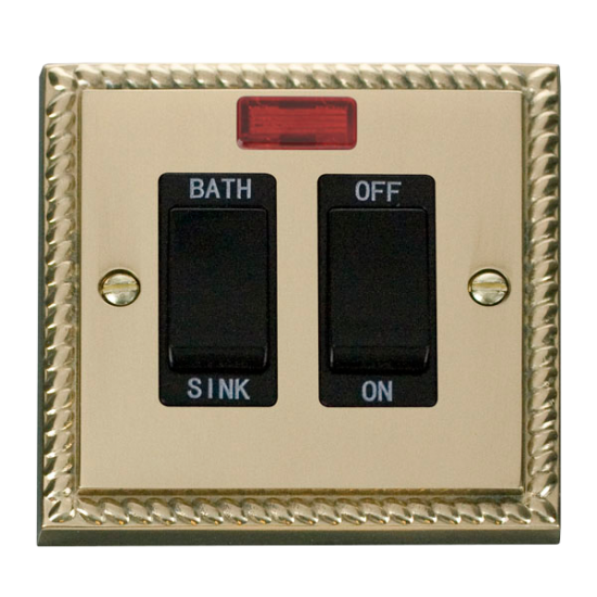 GCBR024BK Deco 20A DP Sink/Bath Switch - Black