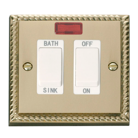 GCBR024WH Deco 20A DP Sink/Bath Switch - White