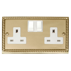 GCBR036WH Deco 2 Gang 13A DP Switched Socket Outle