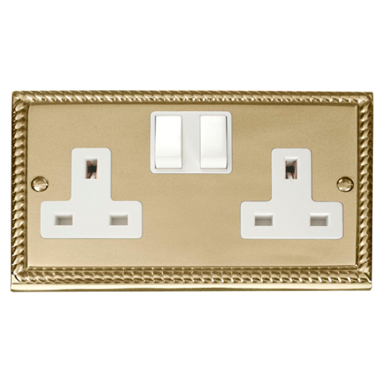 GCBR036WH Deco 2 Gang 13A DP Switched Socket Outle