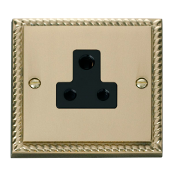 GCBR038BK Deco 5A Round Pin Socket Outlet - Black