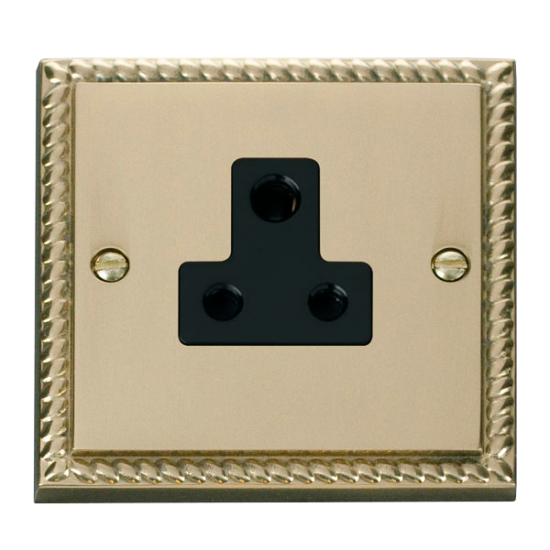 GCBR038BK Deco 5A Round Pin Socket Outlet - Black