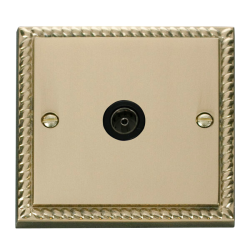 GCBR065BK Deco Single Coaxial Socket Outlet - Blac