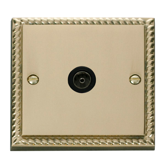 GCBR065BK Deco Single Coaxial Socket Outlet - Blac