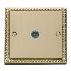 GCBR065WH Deco Single Coaxial Socket Outlet - Whit