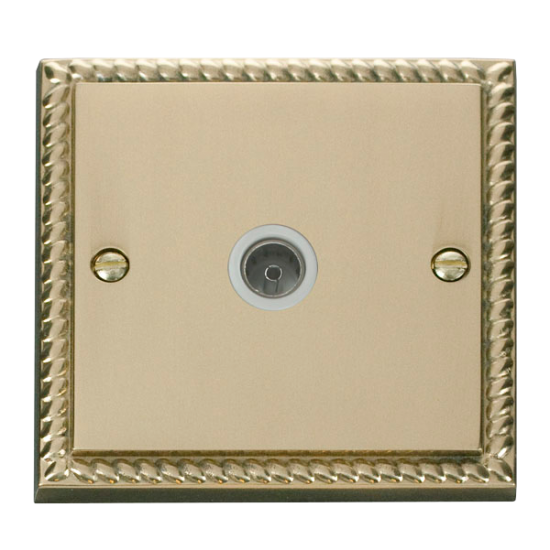 GCBR065WH Deco Single Coaxial Socket Outlet - Whit