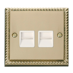 GCBR121WH Deco Twin Telephone Socket Outlet Master