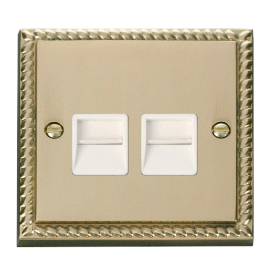 GCBR121WH Deco Twin Telephone Socket Outlet Master