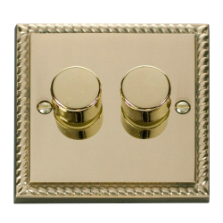 Scolmore GCBR152 Deco 2 Gang 2 Way 400Va Dimmer Switch