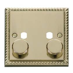 Scolmore GCBR152PL Deco GCBR 2 GANG DOUBLE DIMMER PLATE & KNOB