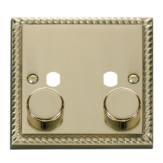 Scolmore GCBR152PL Deco GCBR 2 GANG DOUBLE DIMMER PLATE & KNOB