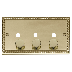 GCBR153PL Deco GCBR 3 GANG DOUBLE DIMMER PLATE & K