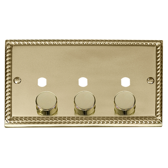 GCBR153PL Deco GCBR 3 GANG DOUBLE DIMMER PLATE & K